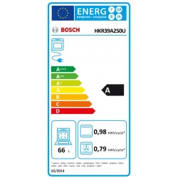Bosch | Cooker | HKR39A250U | Hob type Vitroceramic | Oven type Electric | Stainless steel | Width 60 cm | Electronic ignition |