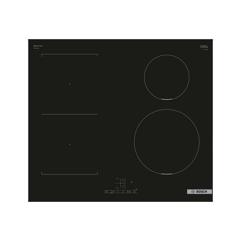 Bosch | PWP611BB5E | Hob | Induction | Number of burners/cooking zones 4 | Touch | Timer | Black