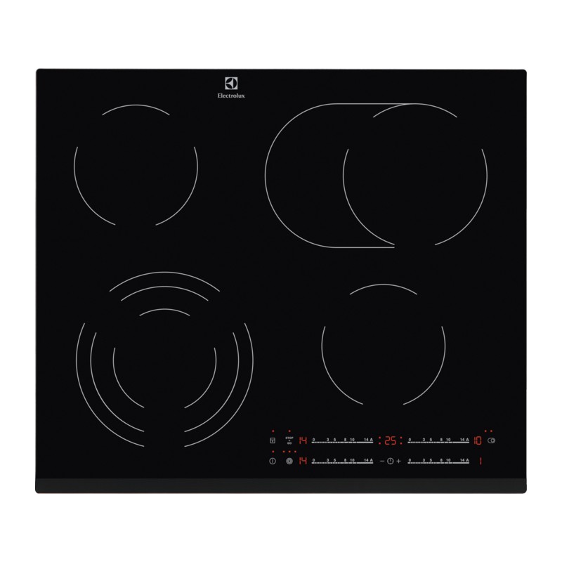 Electrolux | Hob | EHF6547FXK | Electric | Number of burners/cooking zones 4 | Touch | Timer | Black