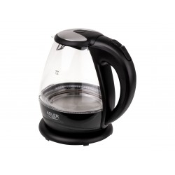 Kettle | Adler | Kettle | AD 1224 | Standard | 2000 W | 1.5 L | Glass | 360 rotational base | Black