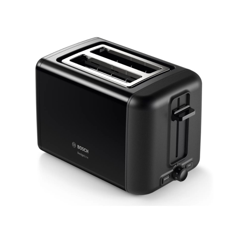 Bosch | DesignLine Toaster | TAT3P423 | Power 970 W | Number of slots 2 | Housing material Stainless steel | Black