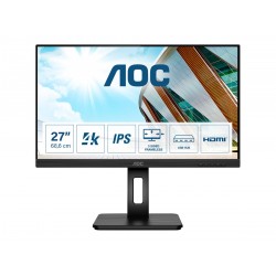 AOC | Monitor | U27P2 | 27 " | IPS | UHD | 16:9 | 60 Hz | 4 ms | 3840 x 2160 | 350 cd/m | Headphone out (3.5mm) | Black | Warran