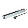 Digitus | 1U Aluminum PDU, rackmountable, 7x safety outlet 16A Plug, 250VAC 50/60Hz, switch, surge protection | DN-95407