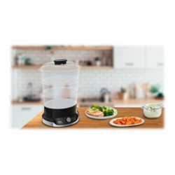 TEFAL Food Steamer VC204810 Ultracompact Black 800 W Capacity 9 L Number of baskets 3
