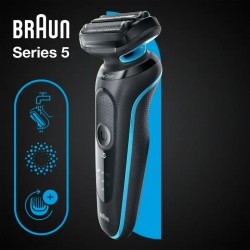 Braun | Shaver | 51-M1000S | Operating time (max) 50 min | Wet & Dry | Lithium Ion | Black/Blue