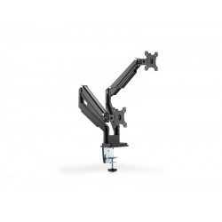 Digitus | Desk Mount | Universal Dual Monitor Mount with Gas Spring and Clamp Mount | Swivel, height adjustment, rotate | Black