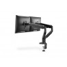 Digitus | Desk Mount | Universal Dual Monitor Mount with Gas Spring and Clamp Mount | Swivel, height adjustment, rotate | Black