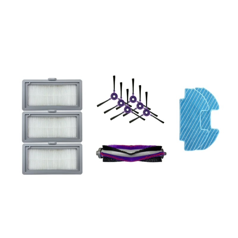 Midea | Spare Parts Kit: 6x Side Brush, 1x Main Brush, 3x HEPA Filter, 2x Mopping Cloth for I5C Midea | Spare Parts Kit: 6x Side Brush, 1x Main Brush, 3x HEPA Filter, 2x Mopping Cloth for I5C