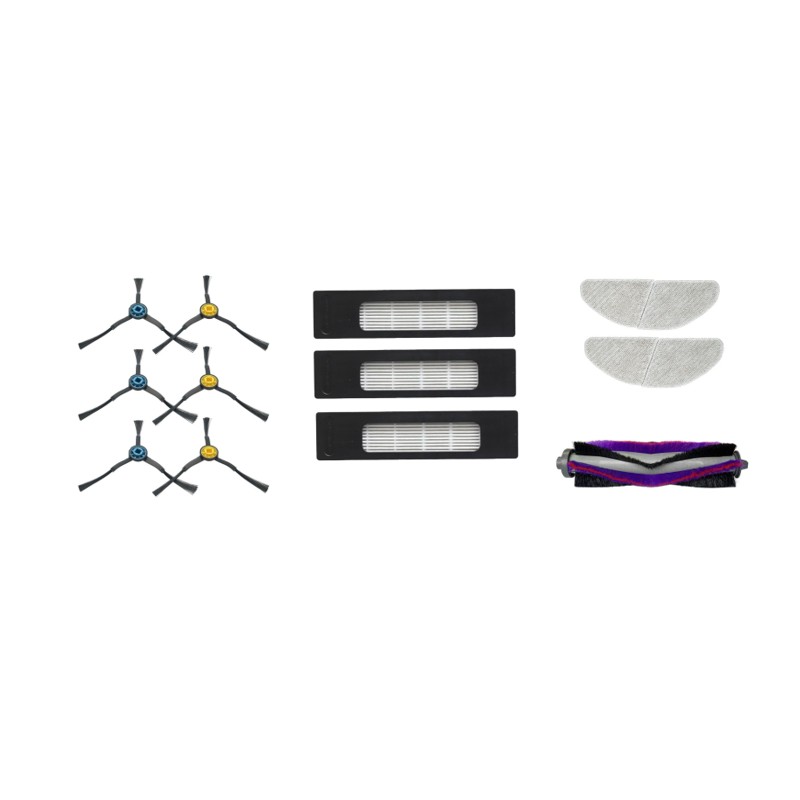 Midea | Spare Parts Kit: 6x Side Brush, 1x Main Brush, 3x HEPA Filter, 2x Mopping Cloth for M7Pro/S8+ Midea | Spare Parts Kit: 6x Side Brush, 1x Main Brush, 3x HEPA Filter, 2x Mopping Cloth for M7Pro/S8+