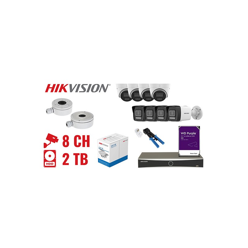 VALVEKAAMERA KOMPLEKT HIK-NVR08-8IPCBT 8 KAAMERAT + DVR Hikvision VALVEKAAMERA KOMPLEKT HIK-NVR08-8IPCBT 8 KAAMERAT + DVR Hikvision