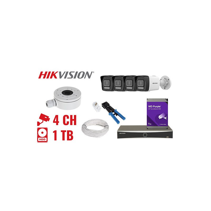 VALVEKAAMERA KOMPLEKT HIK-NVR04-4IPCB 4 KAAMERAT + DVR Hikvision VALVEKAAMERA KOMPLEKT HIK-NVR04-4IPCB 4 KAAMERAT + DVR Hikvision