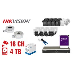 SURVEILLANCE KIT HIK-NVR16-16IPCBT 16 CAMERAS + DVR Hikvision