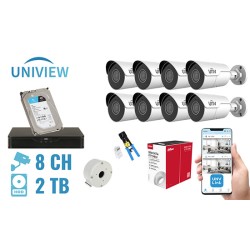 SURVEILLANCE KIT UNV-NVR08-8IPCB 8 CAMERAS + DVR UNIVIEW