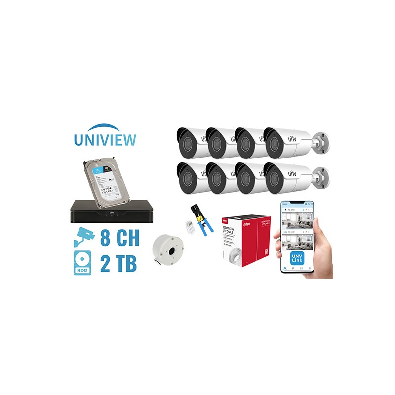 SURVEILLANCE KIT UNV-NVR08-8IPCB 8 CAMERAS + DVR UNIVIEW SURVEILLANCE KIT UNV-NVR08-8IPCB 8 CAMERAS + DVR UNIVIEW