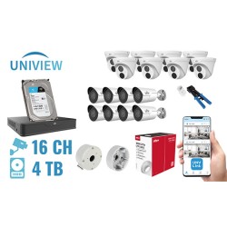 SURVEILLANCE KIT UNV-NVR16-16IPCBT 16 CAMERAS + DVR UNIVIEW