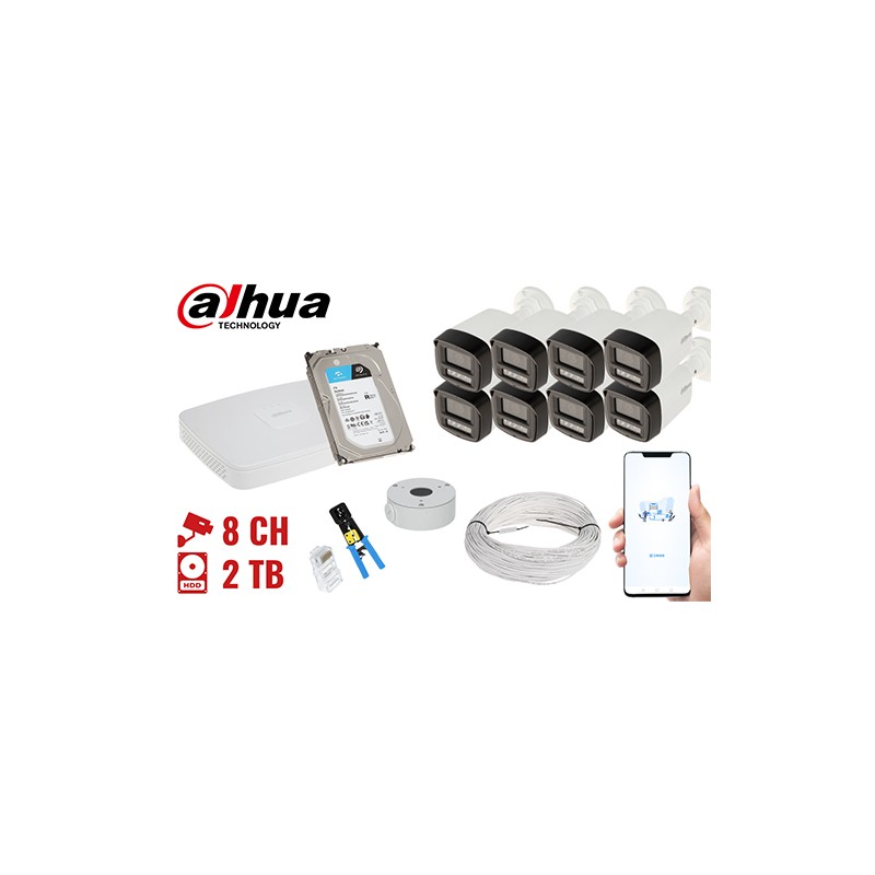 SURVEILLANCE KIT DAHUA-NVR08-8IPCB 8 CAMERAS + DVR DAHUA SURVEILLANCE KIT DAHUA-NVR08-8IPCB 8 CAMERAS + DVR DAHUA
