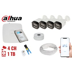 SURVEILLANCE KIT DAHUA-NVR04-4IPCB 4 CAMERAS + DVR DAHUA