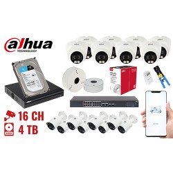 SURVEILLANCE KIT DAHUA-NVR16-16IPCTB 16 CAMERAS + DVR DAHUA