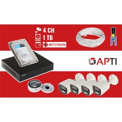 VALVEKAAMERA KOMPLEKT APTI-NVR09-4IPCB 4 KAAMERAT + DVR