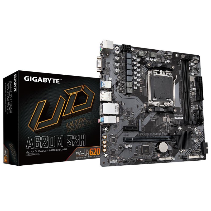 Mainboard|GIGABYTE|AMD A620|SAM5|Micro-ATX|Memory DDR5|Memory slots 2|1xPCI-Express 3.0 1x|1xPCI-Express 4.0 16x|1xM.2|1x15pin D Mainboard|GIGABYTE|AMD A620|SAM5|Micro-ATX|Memory DDR5|Memory slots 2|1xPCI-Express 3.0 1x|1xPCI-Express 4.0 16x|1xM.2|1x15pin D