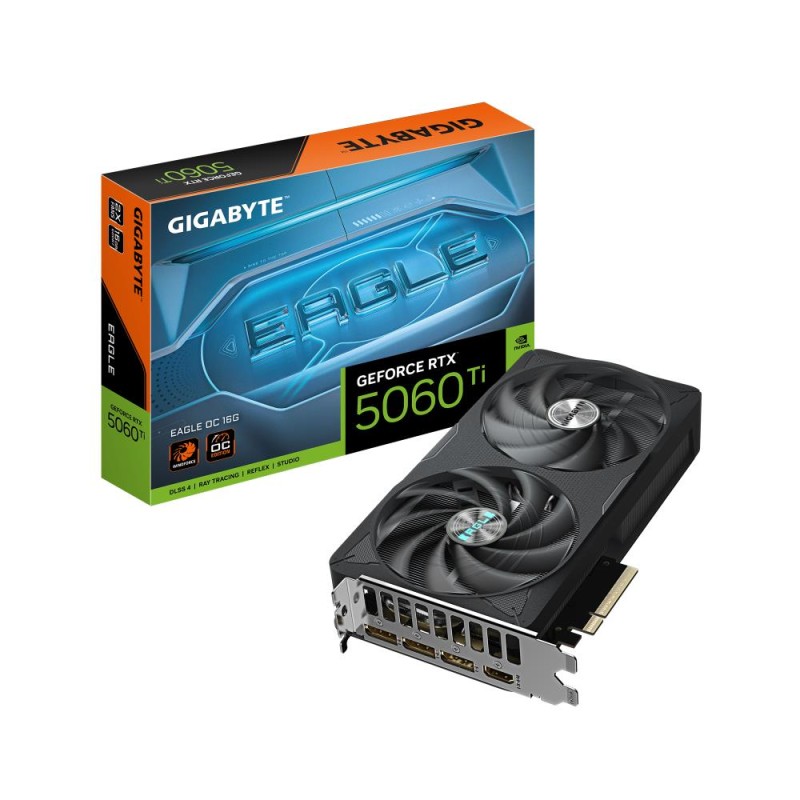 Graphics Card|GIGABYTE|NVIDIA GeForce RTX 5060 Ti|16 GB|GDDR7|128 bit|PCIE 5.0 16x|GPU 2617 MHz|Dual Slot Fansink|1xHDMI|3xDispl Graphics Card|GIGABYTE|NVIDIA GeForce RTX 5060 Ti|16 GB|GDDR7|128 bit|PCIE 5.0 16x|GPU 2617 MHz|Dual Slot Fansink|1xHDMI|3xDispl