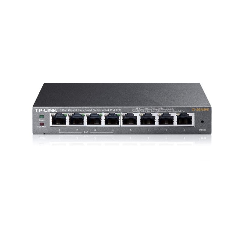 Switch|TP-LINK|8x10Base-T / 100Base-TX / 1000Base-T|PoE ports 4|TL-SG108PE Switch|TP-LINK|8x10Base-T / 100Base-TX / 1000Base-T|PoE ports 4|TL-SG108PE