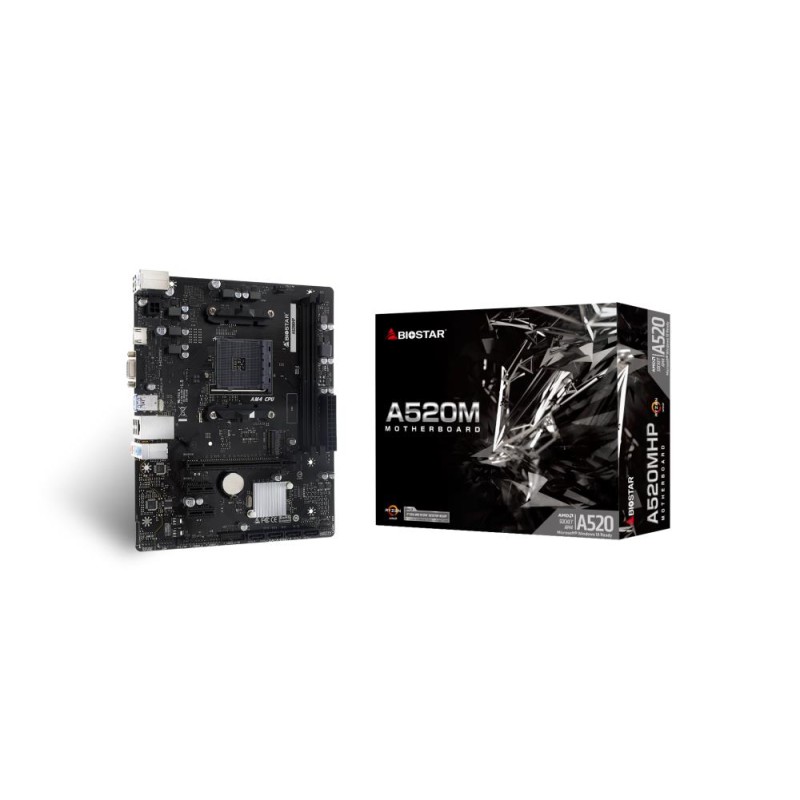 Mainboard|BIOSTAR|AMD A520|SAM4|Micro-ATX|Memory DDR4|Memory slots 2|2xPCI-Express 3.0 1x|1xPCI-Express 3.0 16x|1xM.2|1x15pin D- Mainboard|BIOSTAR|AMD A520|SAM4|Micro-ATX|Memory DDR4|Memory slots 2|2xPCI-Express 3.0 1x|1xPCI-Express 3.0 16x|1xM.2|1x15pin D-