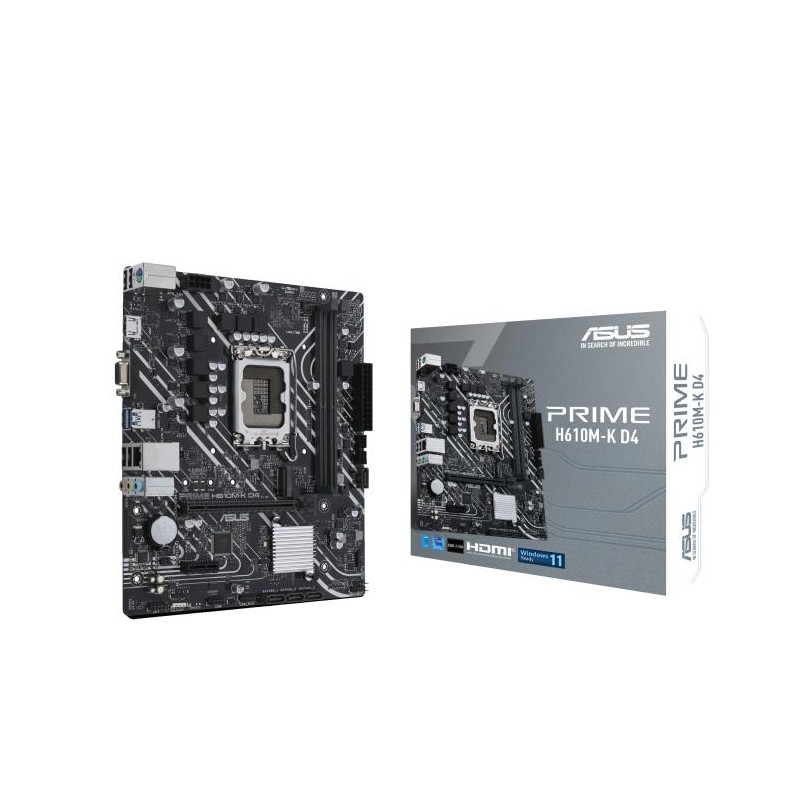 Mainboard|ASUS|Intel H610|LGA1700|MicroATX|Memory DDR4|Memory slots 2|1xPCI-Express 3.0 1x|1xPCI-Express 4.0 16x|1xM.2|1x15pin D Mainboard|ASUS|Intel H610|LGA1700|MicroATX|Memory DDR4|Memory slots 2|1xPCI-Express 3.0 1x|1xPCI-Express 4.0 16x|1xM.2|1x15pin D
