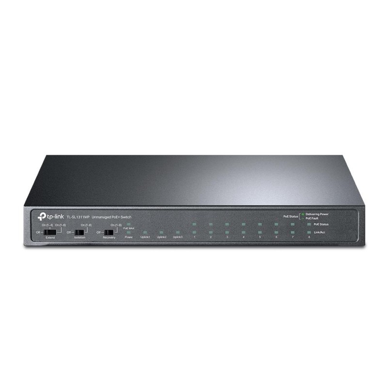 Switch|TP-LINK|1x10Base-T / 100Base-TX|PoE+ ports 8|124 Watts|TL-SL1311MP Switch|TP-LINK|1x10Base-T / 100Base-TX|PoE+ ports 8|124 Watts|TL-SL1311MP