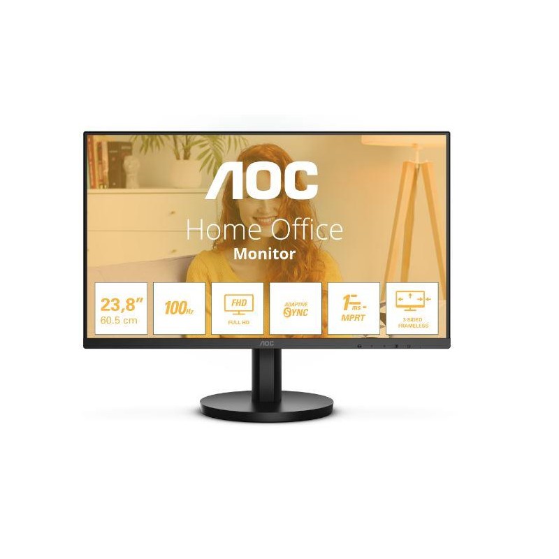 LCD Monitor|AOC|24"|Panel VA|1920x1080|16:9|100 Hz|Matte|1 ms|Speakers|Tilt|Colour Black|24B3HMA2 LCD Monitor|AOC|24"|Panel VA|1920x1080|16:9|100 Hz|Matte|1 ms|Speakers|Tilt|Colour Black|24B3HMA2