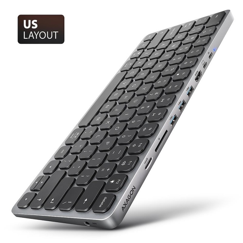 KEYBOARD + I/O HUB 9IN1/0.6M HMC-KB-US AXAGON KEYBOARD + I/O HUB 9IN1/0.6M HMC-KB-US AXAGON