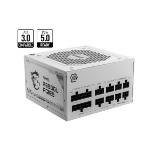 Power Supply|MSI|850 Watts|Efficiency 80 PLUS GOLD|PFC Active|MAGA850GLPCIE5WHITE