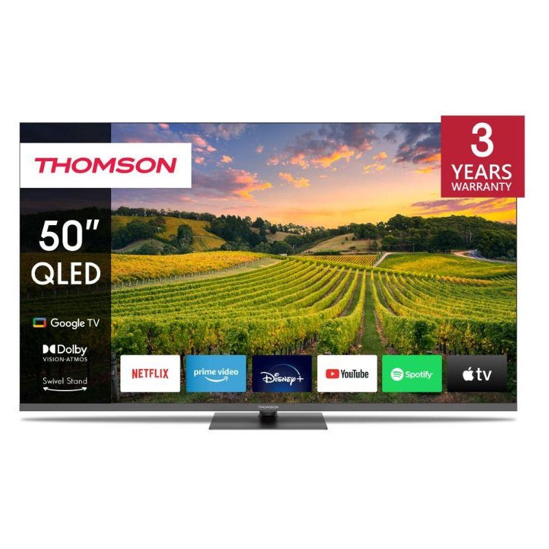 TV Set|THOMSON|50"|4K/Smart|QLED|3840x2160|Bluetooth|Google TV|50QG5C14