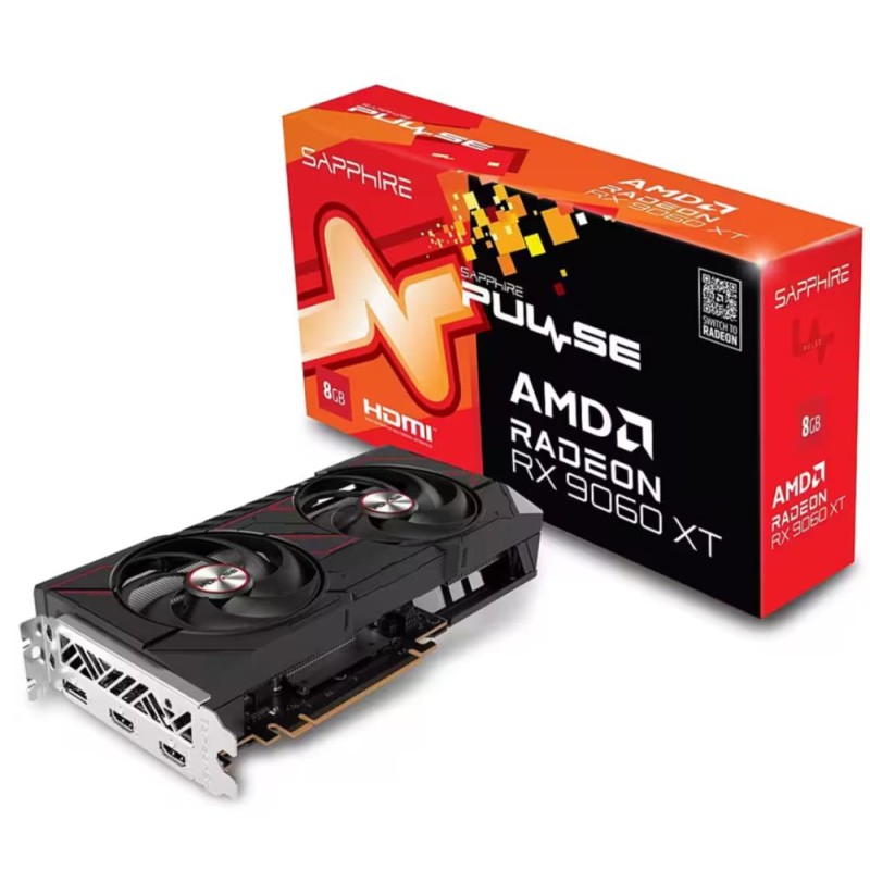 Graphics Card|SAPPHIRE|AMD Radeon RX 9060 XT|8 GB|GDDR6|128 bit|PCIE 5.0 16x|GPU 2700 MHz|Dual Slot Fansink|2xHDMI|1xDisplayPort