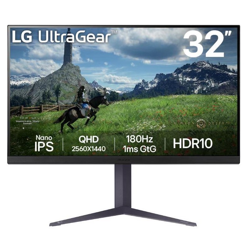 LCD Monitor|LG|31.5"|Panel IPS|2560x1440|16:9|180Hz|1 ms|Pivot|Height adjustable|Tilt|Colour Black|32GS85Q-B