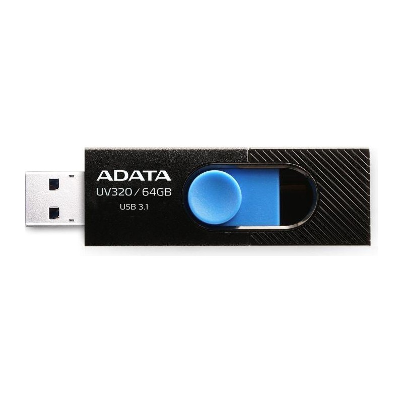 MEMORY DRIVE FLASH USB3.1 64GB/BLACK AUV320-64G-RBKBL ADATA MEMORY DRIVE FLASH USB3.1 64GB/BLACK AUV320-64G-RBKBL ADATA