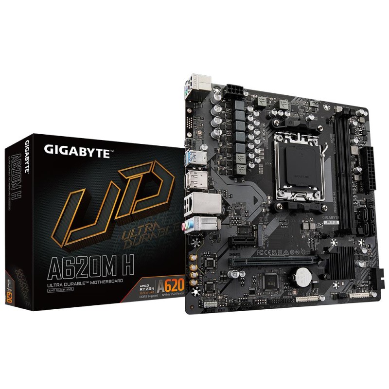 Mainboard|GIGABYTE|AMD A620|SAM5|Micro-ATX|Memory DDR5|Memory slots 2|1xPCI-Express 3.0 16x|1xPCI-Express 4.0 16x|1xM.2|1xHDMI|1 Mainboard|GIGABYTE|AMD A620|SAM5|Micro-ATX|Memory DDR5|Memory slots 2|1xPCI-Express 3.0 16x|1xPCI-Express 4.0 16x|1xM.2|1xHDMI|1