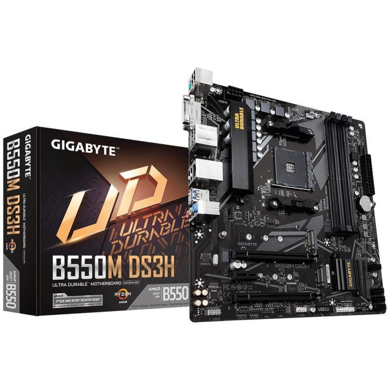 Mainboard|GIGABYTE|AMD B550|SAM4|Micro-ATX|Memory DDR4|Memory slots 4|1xPCI-Express 3.0 1x|1xPCI-Express 3.0 4x|1xPCI-Express 4. Mainboard|GIGABYTE|AMD B550|SAM4|Micro-ATX|Memory DDR4|Memory slots 4|1xPCI-Express 3.0 1x|1xPCI-Express 3.0 4x|1xPCI-Express 4.