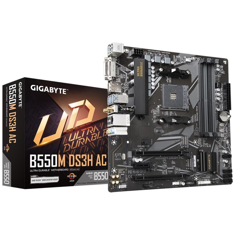 Mainboard|GIGABYTE|AMD B550|SAM4|Micro-ATX|Memory DDR4|Memory slots 4|1xPCI-Express 3.0 1x|1xPCI-Express 3.0 4x|1xPCI-Express 4. Mainboard|GIGABYTE|AMD B550|SAM4|Micro-ATX|Memory DDR4|Memory slots 4|1xPCI-Express 3.0 1x|1xPCI-Express 3.0 4x|1xPCI-Express 4.