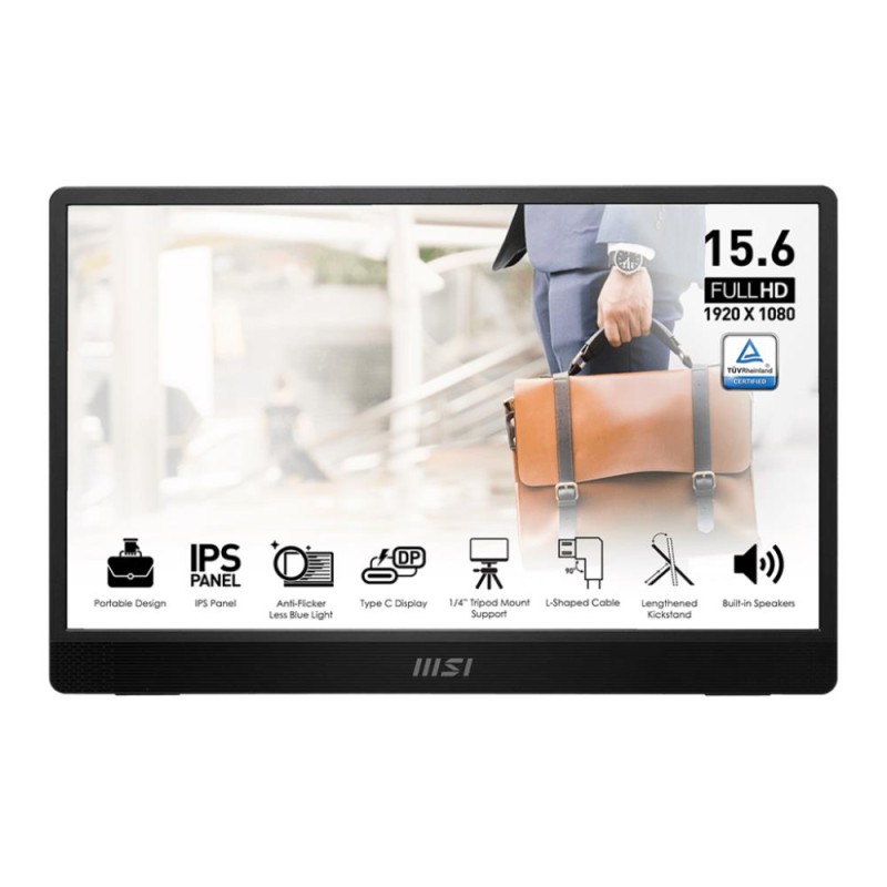 LCD Monitor|MSI|PRO MP161 E2U|15.6"|Business|Panel IPS|1920x1080|16:9|60Hz|Matte|Speakers|Tilt|Colour Black|PROMP161E2U LCD Monitor|MSI|PRO MP161 E2U|15.6"|Business|Panel IPS|1920x1080|16:9|60Hz|Matte|Speakers|Tilt|Colour Black|PROMP161E2U