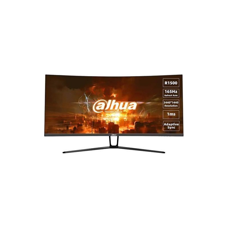 LCD Monitor|DAHUA|DHI-LM34-E330C|34"|Gaming/Curved/21 : 9|Panel VA|3440x1440|21:9|165Hz|1 ms|Tilt|Colour Black|LM34-E330C