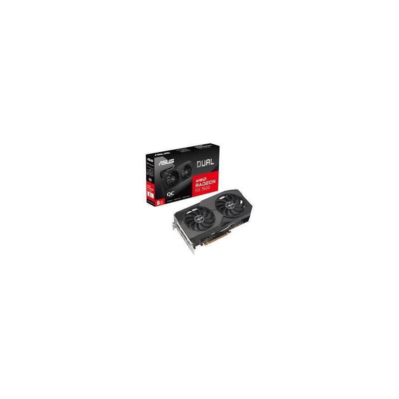 Graphics Card|ASUS|AMD Radeon RX 7600|8 GB|GDDR6|128 bit|PCIE 4.0 8x|Two and Half Slot Fansink|1xHDMI|3xDisplayPort|DUAL-RX7600-