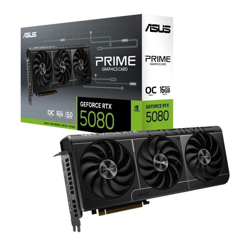 Graphics Card|ASUS|NVIDIA GeForce RTX 5080|16 GB|GDDR7|256 bit|PCIE 5.0 16x|1xHDMI|3xDisplayPort|PRIME-RTX5080-O16G Graphics Card|ASUS|NVIDIA GeForce RTX 5080|16 GB|GDDR7|256 bit|PCIE 5.0 16x|1xHDMI|3xDisplayPort|PRIME-RTX5080-O16G