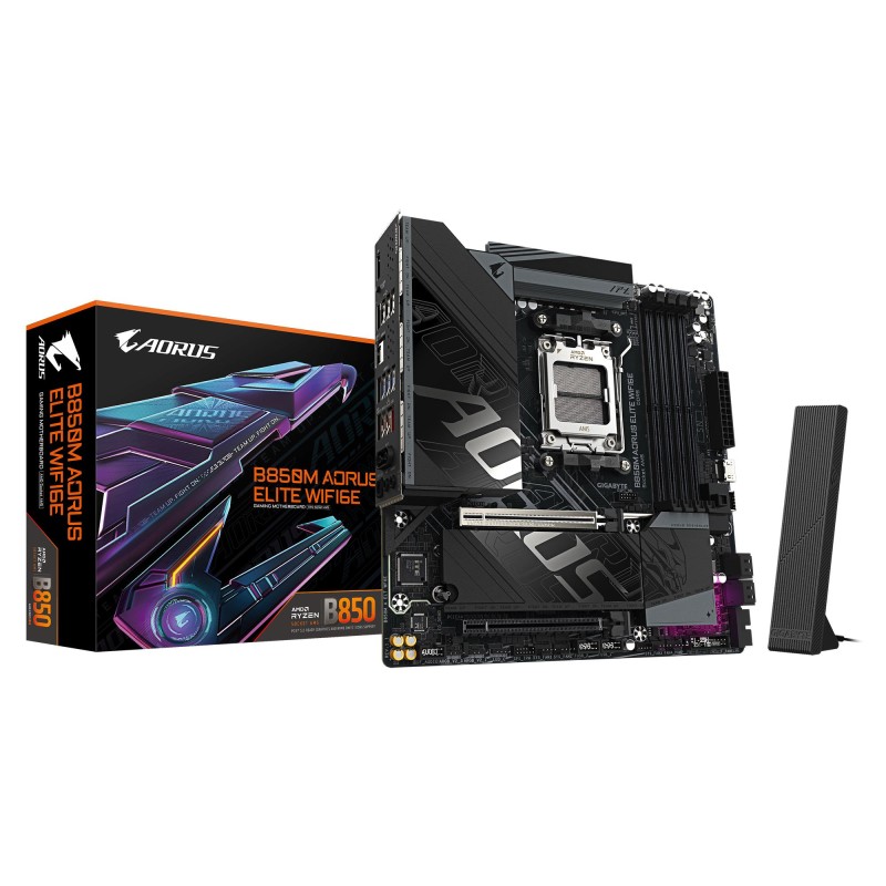 Mainboard|GIGABYTE|AMD B850|SAM5|Micro-ATX|Memory DDR5|Memory slots 4|B850MAELTWF6E Mainboard|GIGABYTE|AMD B850|SAM5|Micro-ATX|Memory DDR5|Memory slots 4|B850MAELTWF6E