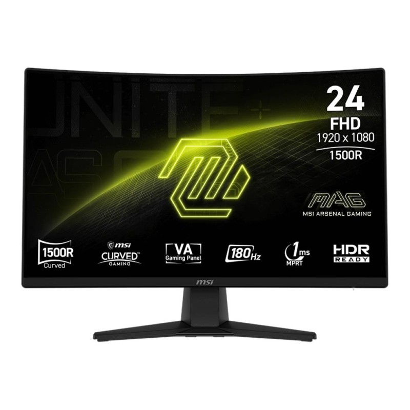 LCD Monitor|MSI|MAG 242C|23.6"|Gaming/Curved/Frameless|Matte|Panel VA|1920x1080|16:9|180Hz|1 ms|Colour Black|MAG242C
