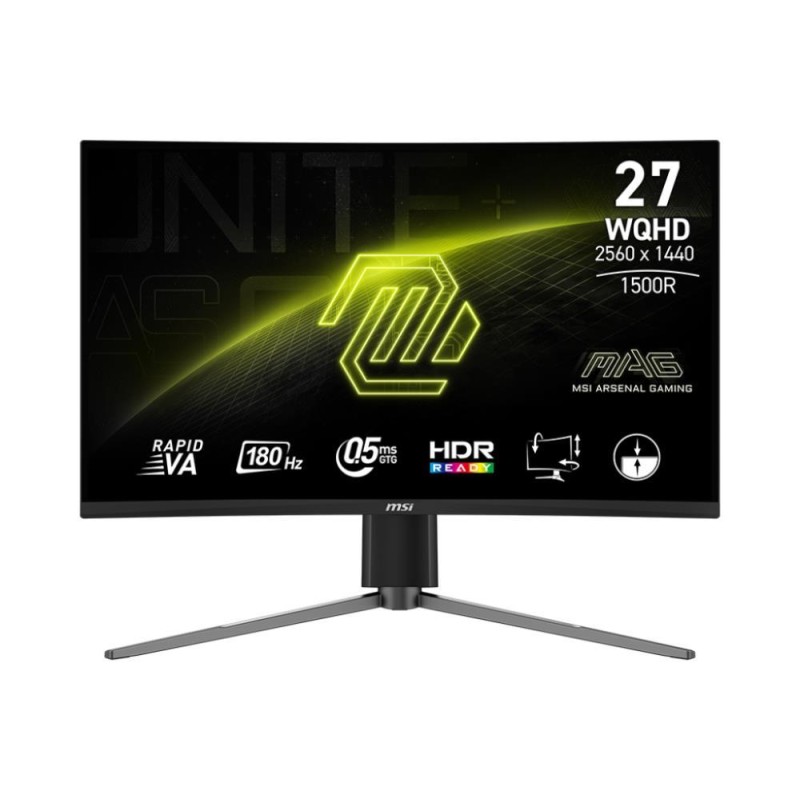 LCD Monitor|MSI|MAG 27CQ6PF|27"|Gaming|Panel VA|2560x1440|16:9|180 Hz|0.5 ms|Colour Black|MAG27CQ6PF