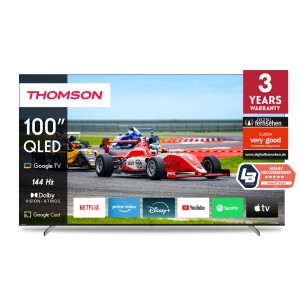 TV Set|THOMSON|100"|4K/Smart|QLED|3840x2160|Google TV|Black|100QG7S14