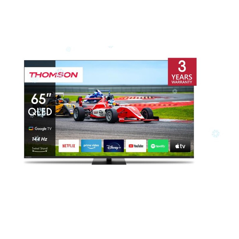 TV Set|THOMSON|65"|4K/Smart|QLED|3840x2160|Wireless LAN|Bluetooth|Google TV|Black|65QG7C14