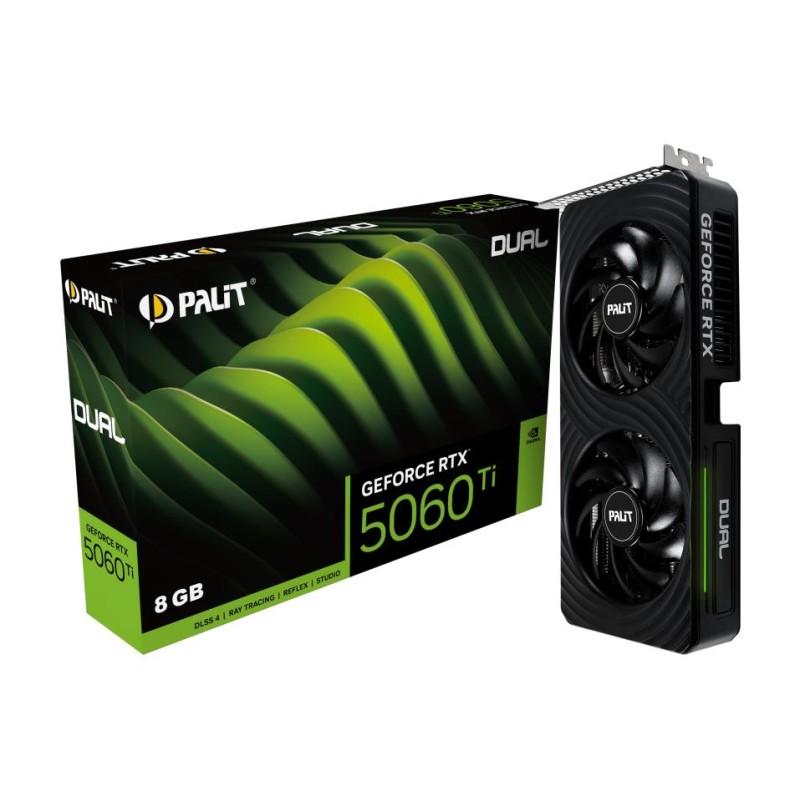 Graphics Card|PALIT|NVIDIA GeForce RTX 5060 Ti|8 GB|GDDR7|128 bit|PCIE 5.0 16x|Dual Slot Fansink|1xHDMI|3xDisplayPort|NE7506T019