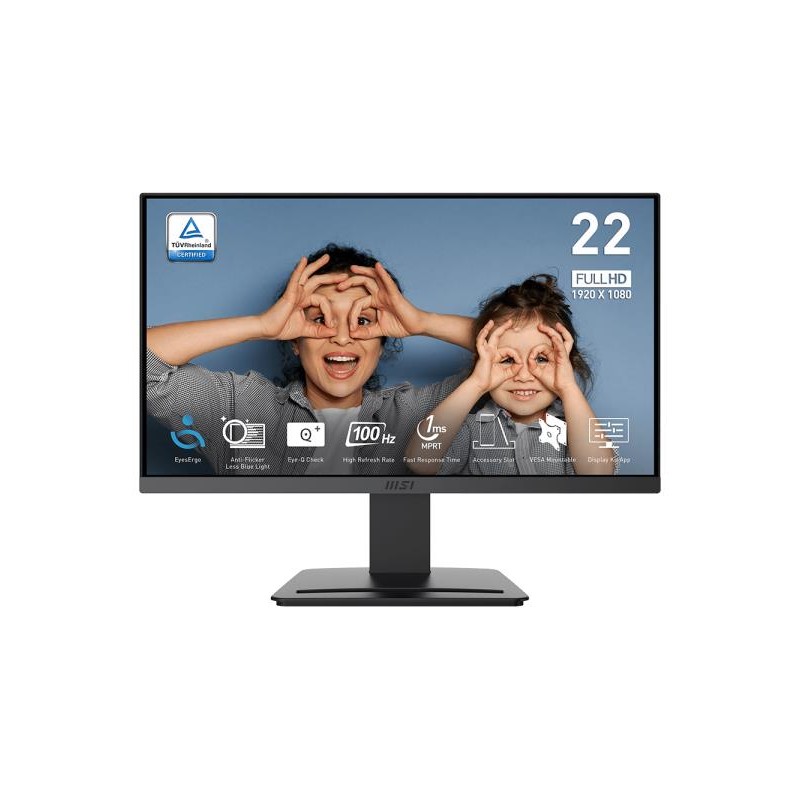 Monitor|MSI|PRO MP223 E2|21.45"|Business|Matte|Panel VA|1920x1080|16:9|100 Hz|1 ms|Colour Black|PROMP223E2 Monitor|MSI|PRO MP223 E2|21.45"|Business|Matte|Panel VA|1920x1080|16:9|100 Hz|1 ms|Colour Black|PROMP223E2